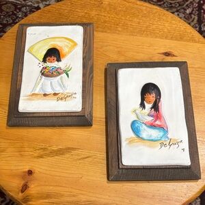 Vintage DeGrazia Art Wall Plaques